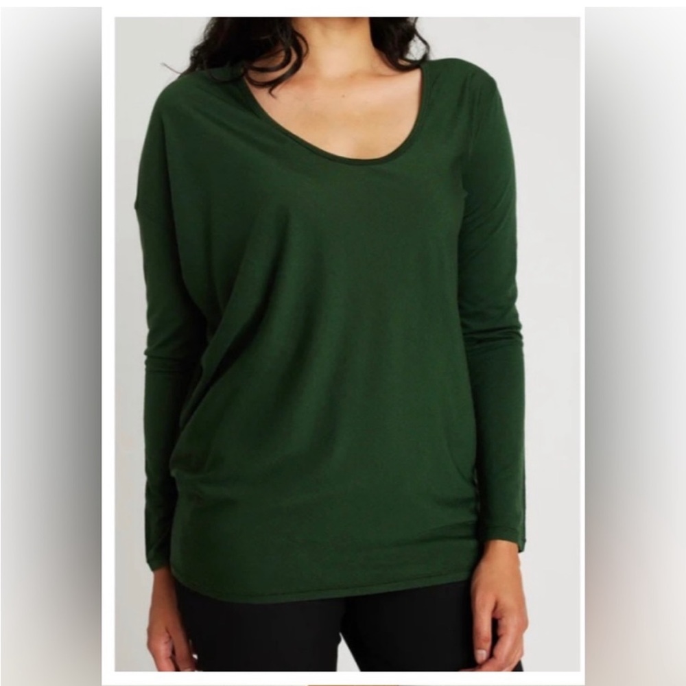 Kit & Ace Merino Wave Long Sleeve in Forest Green Size L